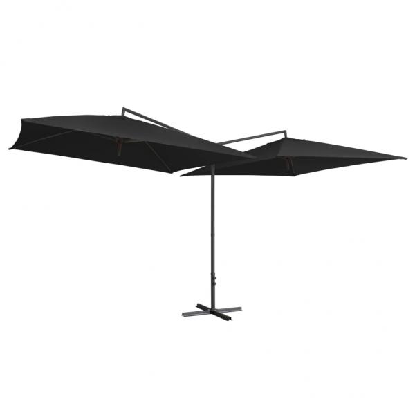ARDEBO.de - Doppelsonnenschirm mit Stahlmast 250×250 cm Schwarz