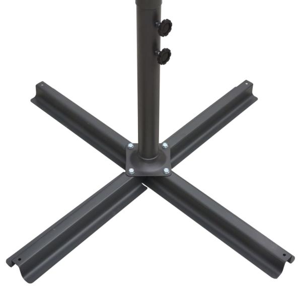 Doppelsonnenschirm mit Stahlmast 250×250 cm Schwarz