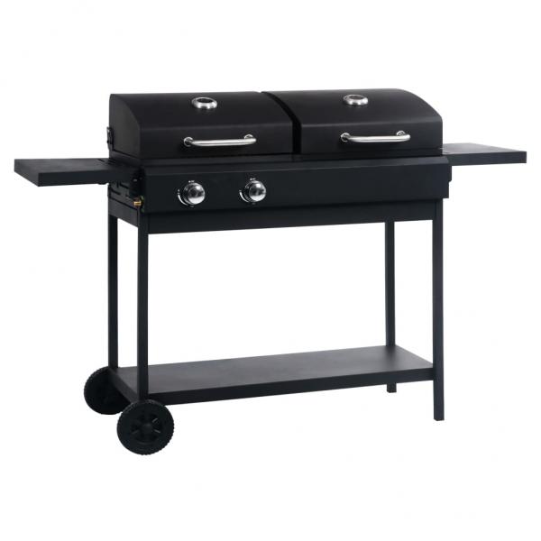 ARDEBO.de - Gas- und Holzkohle-Grill mit 2 Brennern