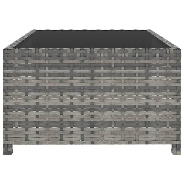 ARDEBO.de - Outdoor-Lehnstühle 2 Stk. mit Tisch Grau Poly Rattan