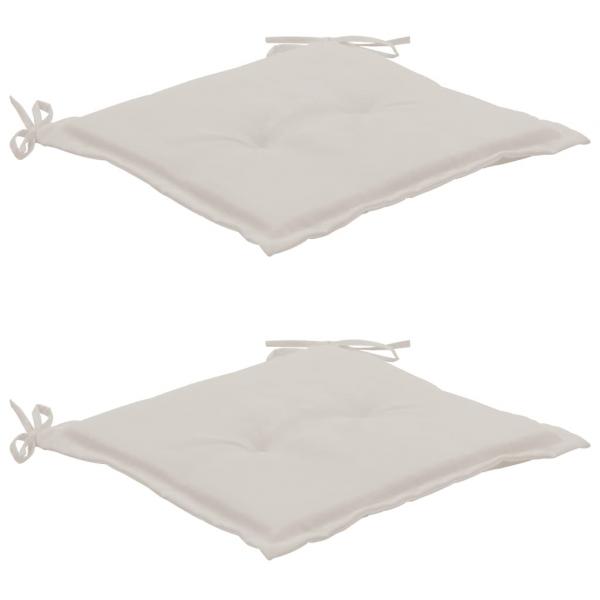 Gartenstuhl-Kissen 2 Stk. Creme 50x50x3 cm Oxford-Gewebe
