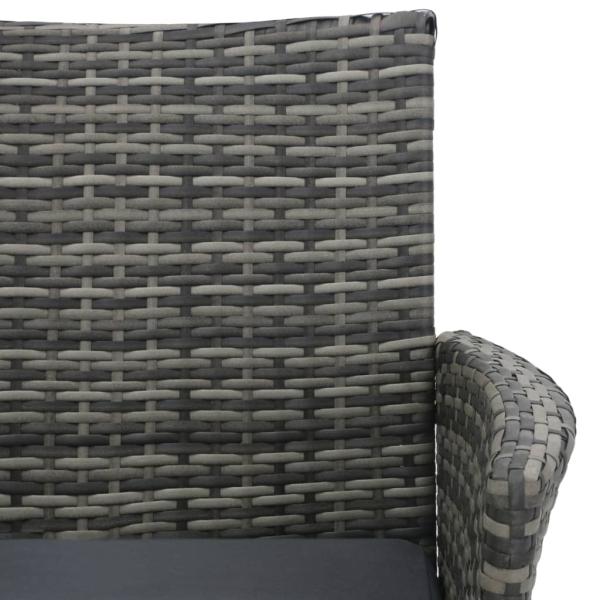 ARDEBO.de - 2-Sitzer-Gartensofa mit Teetisch Poly Rattan Anthrazit