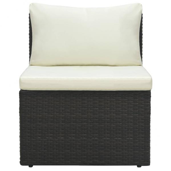 4-tlg. Garten-Lounge-Set mit Kissen Poly-Rattan Braun