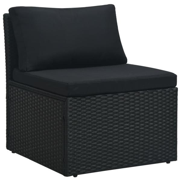 ARDEBO.de - 4-tlg. Garten-Lounge-Set mit Auflagen Poly Rattan Schwarz