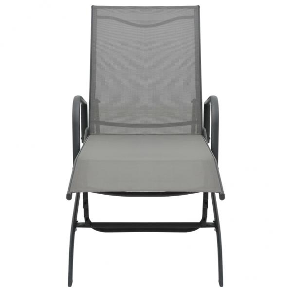 Sonnenliegen 2 Stk. mit Tisch Textilene und Stahl