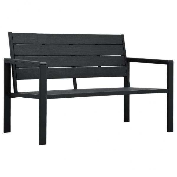 ARDEBO.de - Gartenbank 120 cm HDPE Schwarz Holzoptik 