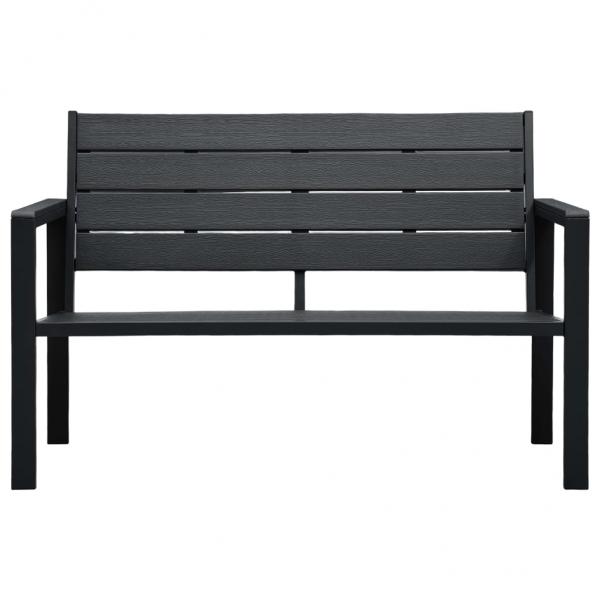 Gartenbank 120 cm HDPE Schwarz Holzoptik 