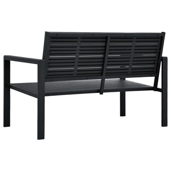 Gartenbank 120 cm HDPE Schwarz Holzoptik 