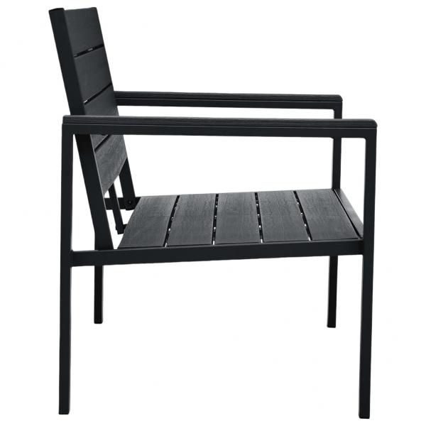 Gartenbank 120 cm HDPE Schwarz Holzoptik 