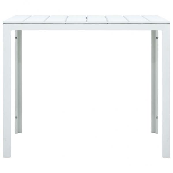 Couchtisch Weiß 78x78x74 cm HDPE Holzoptik