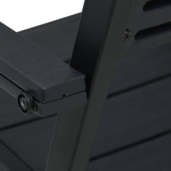 Gartenstühle 2 Stk. Schwarz HDPE Holz-Optik 
