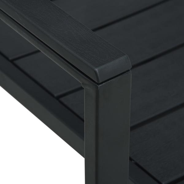 Gartenstühle 2 Stk. Schwarz HDPE Holz-Optik 