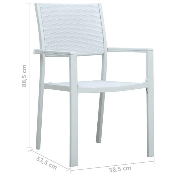 Gartenstühle 4 Stk. Weiß Kunststoff Rattan-Optik