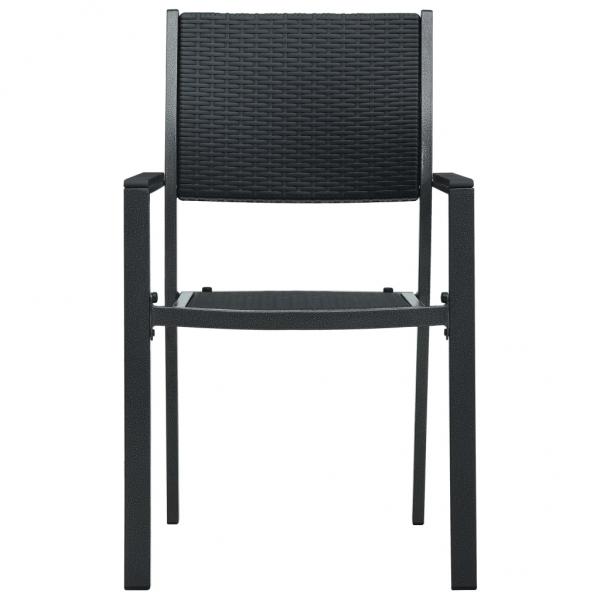 Gartenstühle 2 Stk. Schwarz Kunststoff Rattan-Optik