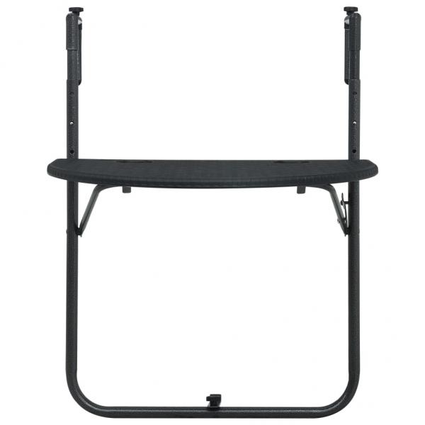 Balkonhängetisch Schwarz 60x64x83,5 cm Kunststoff Rattanoptik