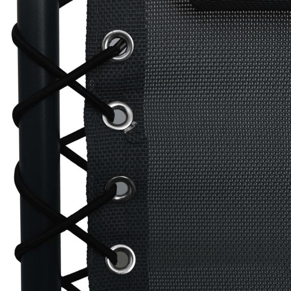 Klappbarer Liegestuhl Schwarz Textilene
