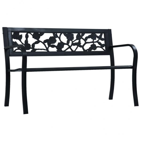 ARDEBO.de - Gartenbank 125 cm Schwarz Stahl