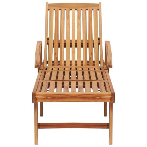 Sonnenliege mit Tisch Massivholz Teak 
