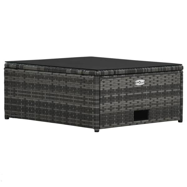 4-tlg. Garten-Lounge-Set mit Auflagen Poly Rattan Grau