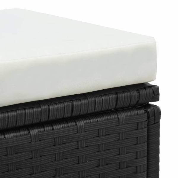 ARDEBO.de - 3-tlg. Garten-Lounge-Set mit Auflagen Poly Rattan Schwarz