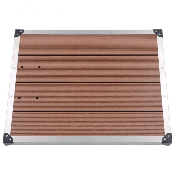 Garten-Duschwanne WPC Edelstahl 80 x 62 cm Braun