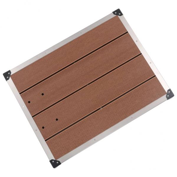 Garten-Duschwanne WPC Edelstahl 80 x 62 cm Braun