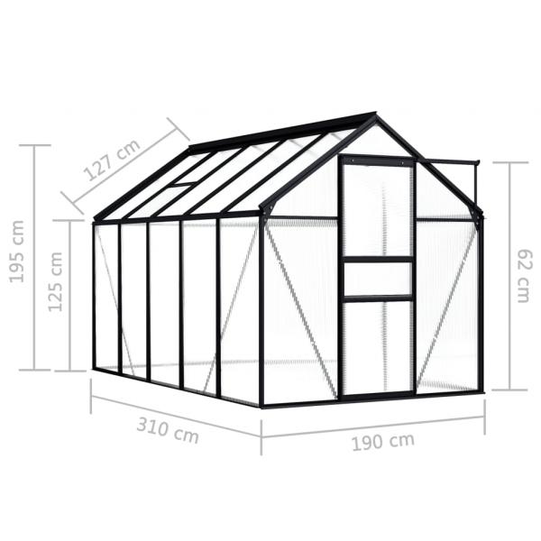 Gewächshaus Anthrazit Aluminium 5,89 m²