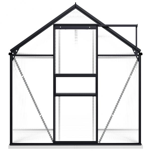 Gewächshaus mit Fundament Anthrazit Aluminium 3,61 m²