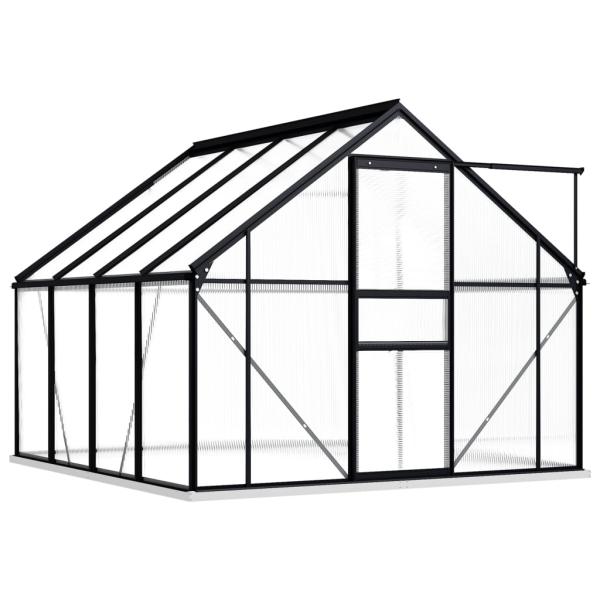 Gewächshaus mit Fundament Anthrazit Aluminium 4,75 m²