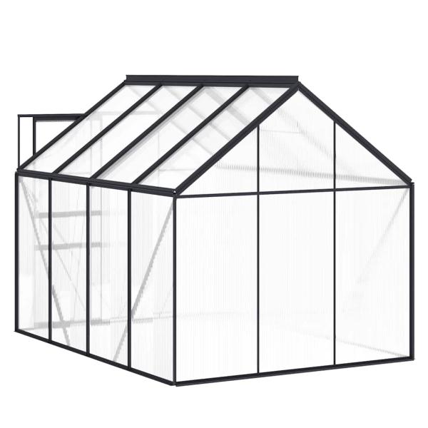 Gewächshaus mit Fundament Anthrazit Aluminium 4,75 m²