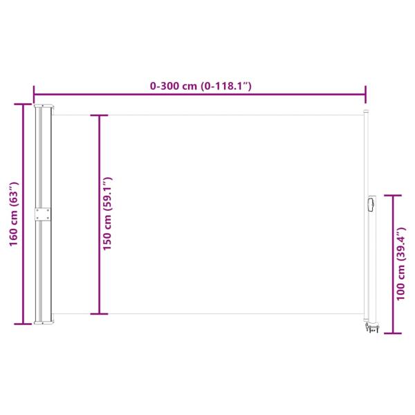 Ausziehbare Seitenmarkise 160x300 cm Rot