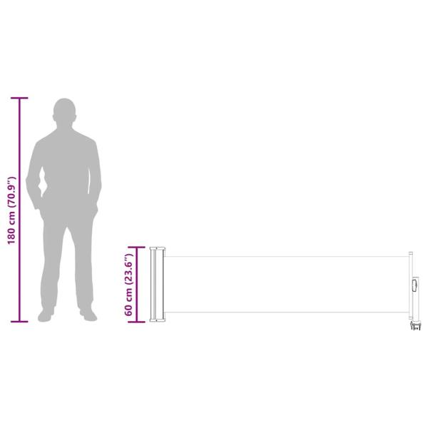 Ausziehbare Seitenmarkise 60×300 cm Braun
