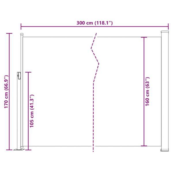 Ausziehbare Seitenmarkise 170×300 cm Braun