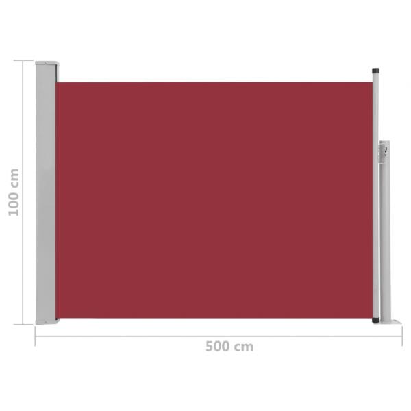 Ausziehbare Seitenmarkise 100×500 cm Rot