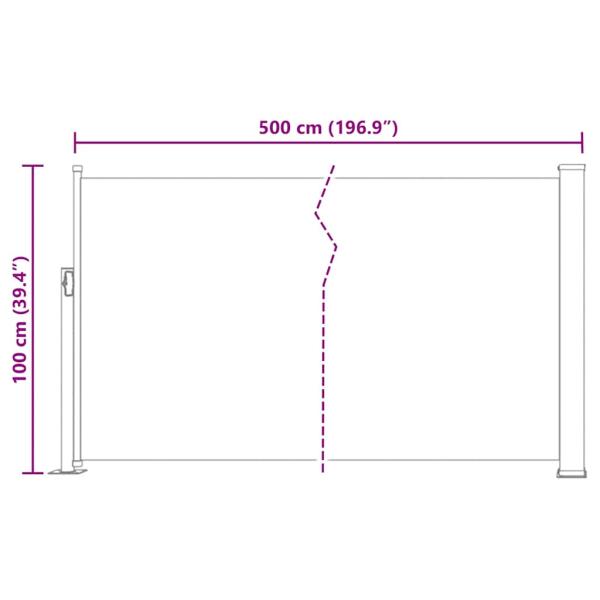 Ausziehbare Seitenmarkise 100×500 cm Rot