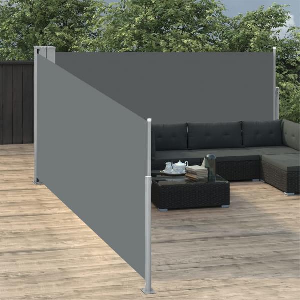 ARDEBO.de - Ausziehbare Seitenmarkise Anthrazit 100 x 1000 cm