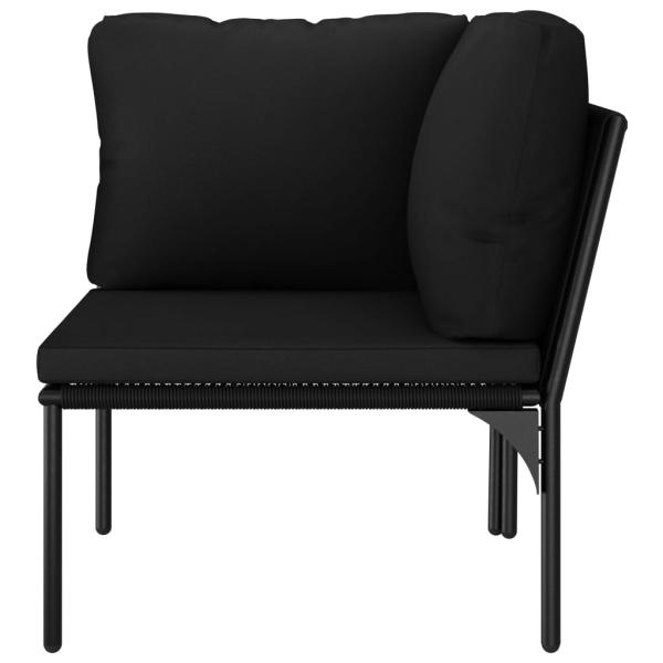 ARDEBO.de - 3-tlg. Garten-Lounge-Set mit Auflagen Schwarz PVC