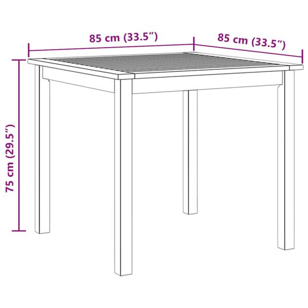 Gartentisch 85x85x74 cm Massivholz Akazie