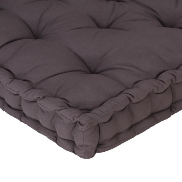 Palettenkissen Baumwolle 120×80×10 cm Anthrazit