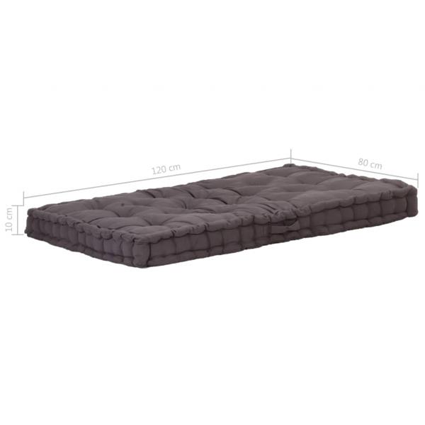 Palettenkissen Baumwolle 120×80×10 cm Anthrazit