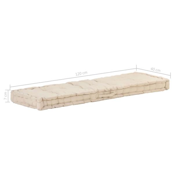 Palettenkissen Baumwolle 120×40×7 cm Beige