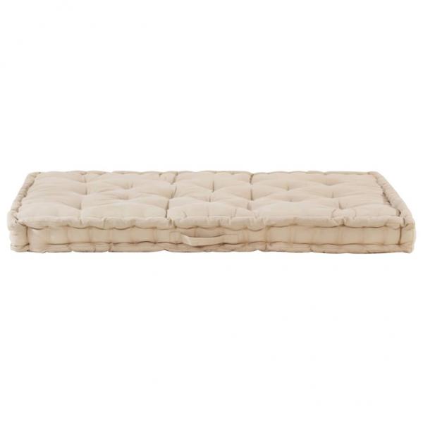 Palettenkissen Baumwolle 120×80×10 cm Beige
