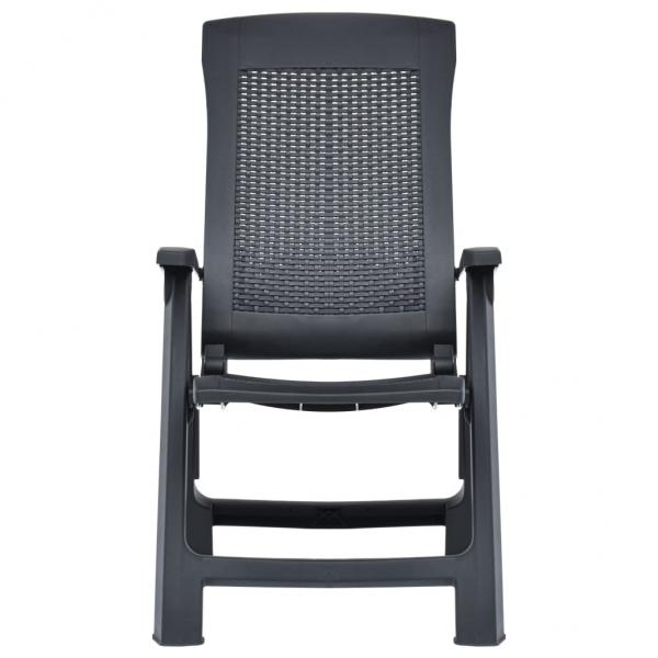 Verstellbare Gartenstühle 2 Stk. Kunststoff Anthrazit