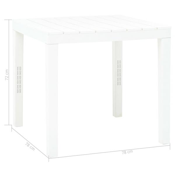 Gartentisch Weiß 78x78x72 cm Kunststoff