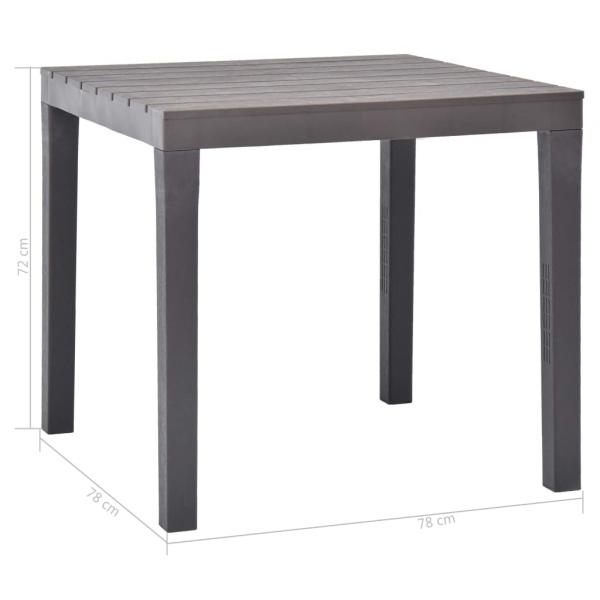 Gartentisch Moccafarben 78 x 78 x 72 cm Kunststoff