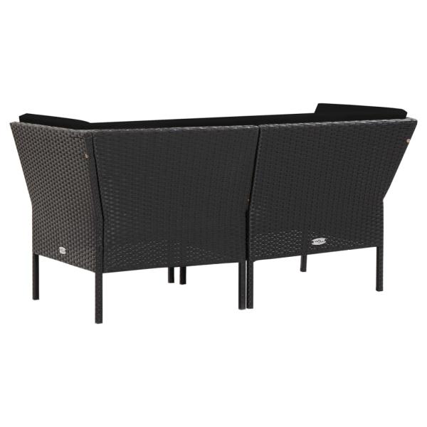 ARDEBO.de - 6-tlg. Garten-Lounge-Set mit Auflagen Poly Rattan Schwarz