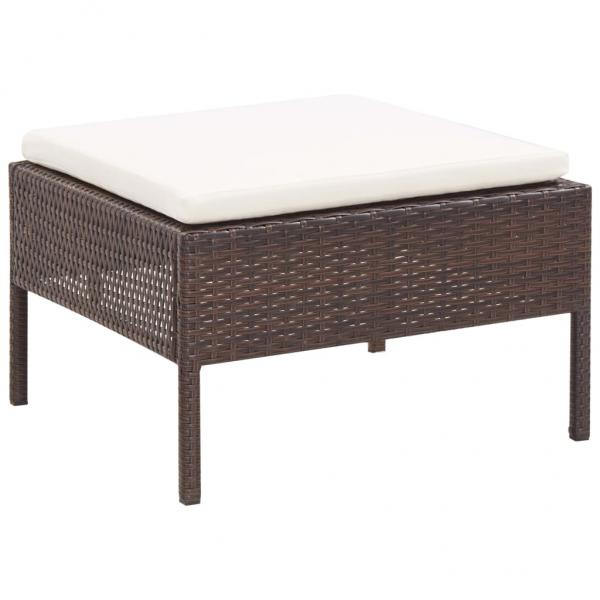 5-tlg. Garten-Sofagarnitur mit Auflagen Poly Rattan Braun