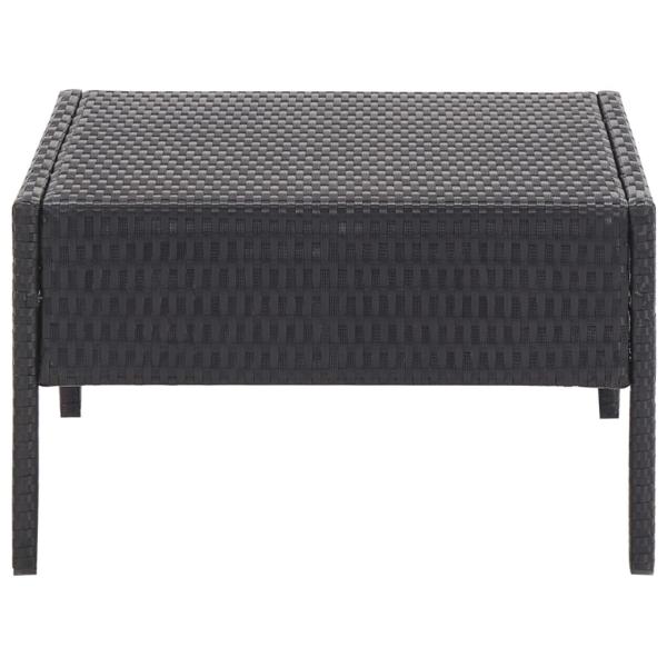 5-tlg. Garten-Sofagarnitur mit Auflagen Poly Rattan Schwarz