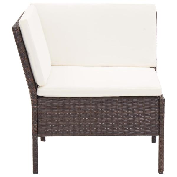 ARDEBO.de - 6-tlg. Garten-Lounge-Set mit Auflagen Poly Rattan Braun
