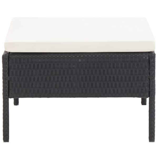 6-tlg. Garten-Lounge-Set mit Auflagen Poly Rattan Schwarz